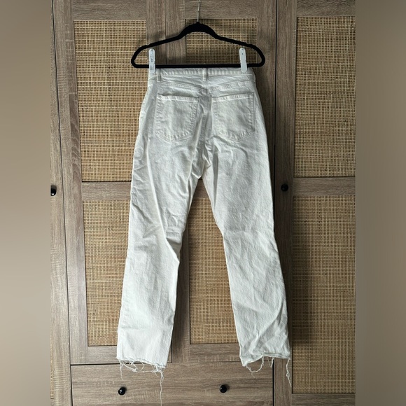 Loft High Rise Relaxed Straight Jeans with Raw Hem in Popcorn - 28x29 - Picture 5 of 12
